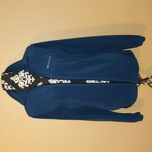 Columbia fleece jacket with zippered pockets Navy Blue Sz Sm